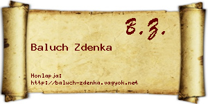 Baluch Zdenka névjegykártya